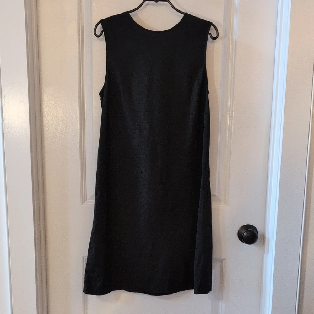 Theory Black Grommet Midi Dress - Picture 2 of 10